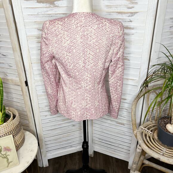 ESCADA Women's 36 US 6 Button Blazer Jacket Pink Animal Geo Print Quiet Luxury - Picture 11 of 13
